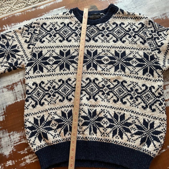 Men’s Vintage L.L. Bean Cozy Chunky Snowflake Sweater Size Large - Picture 9 of 12